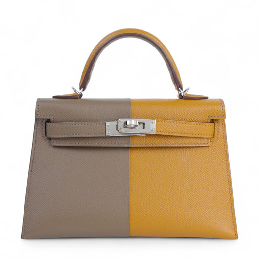 HERMÈS エルメス ミニケリー2 カザック エトゥープ セサミ ブルーインディゴ
