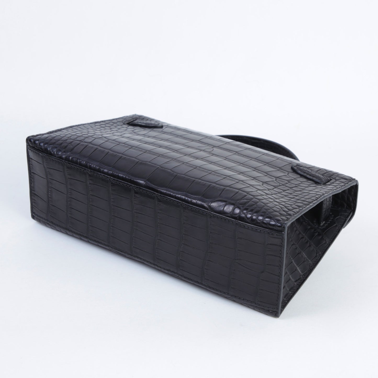 HERMÈS エルメス ポシェットケリー ブラック クロコダイル アリゲーター マット