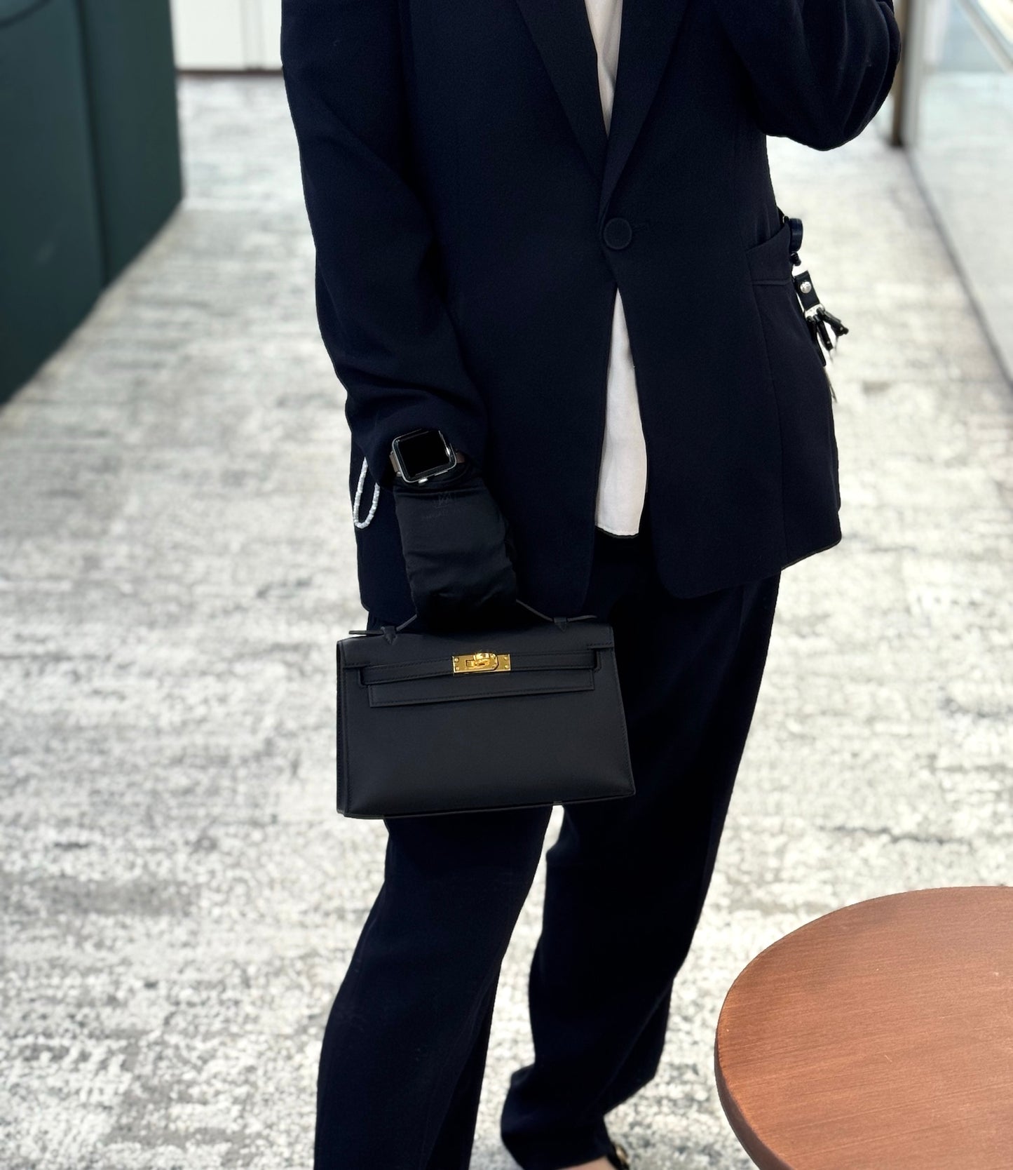 HERMÈS エルメス ポシェットケリー ブラック