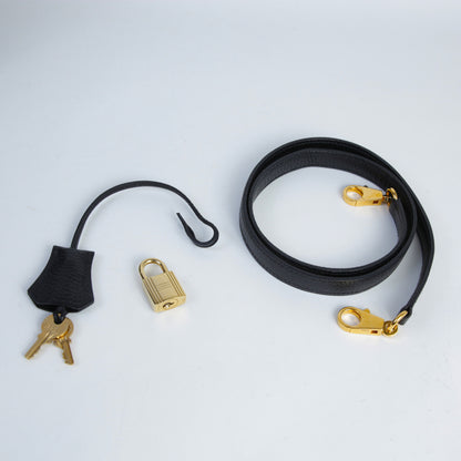 HERMÈS Hermès Kelly 32 Sellier Noir with Gold Hardware
