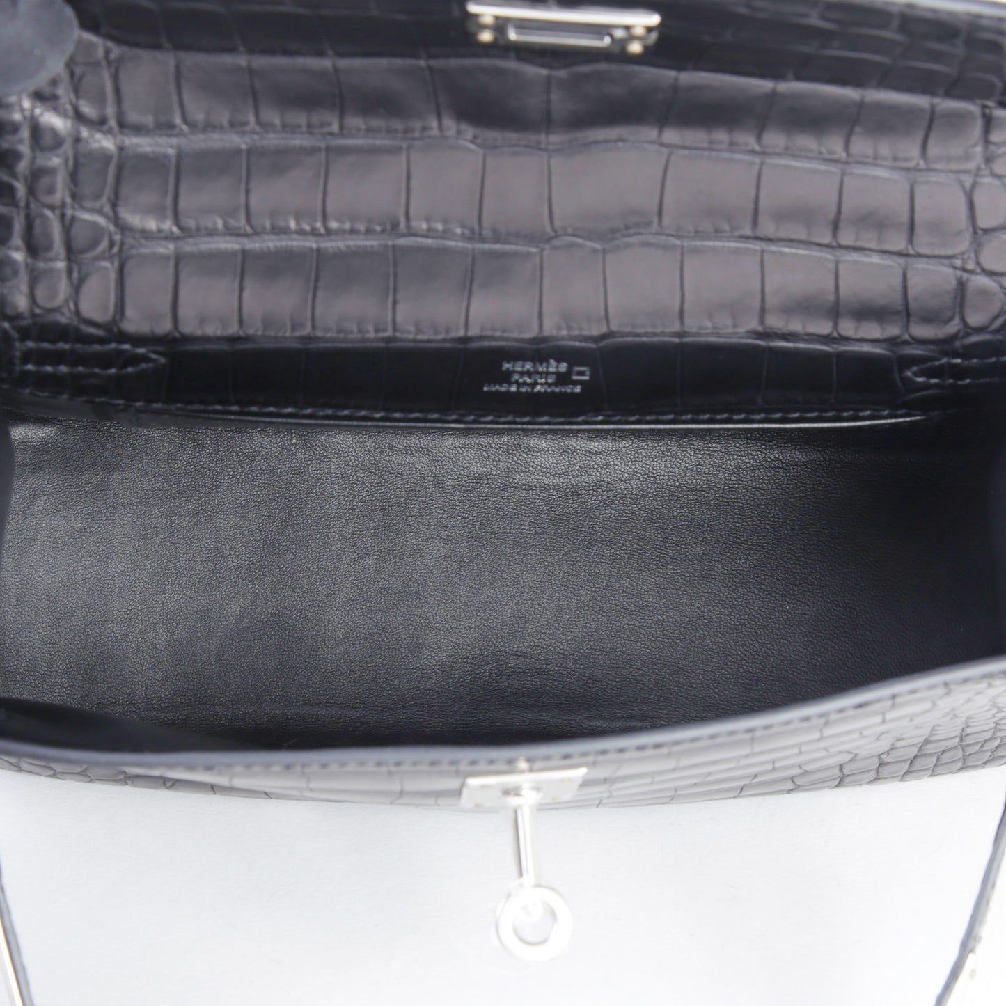 HERMÈS エルメス ポシェットケリー ブラック クロコダイル アリゲーター マット