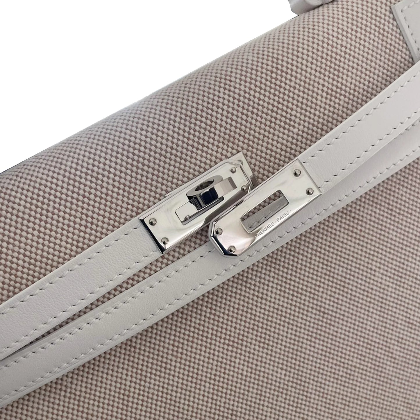 HERMÈS エルメス ケリー25 セリエ ホワイト キャンバス
