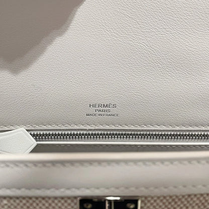 HERMÈS エルメス ケリー25 セリエ ホワイト キャンバス