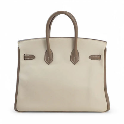 HERMÈS Hermes Special Order Birkin 25 Etoupe Parchemin White 