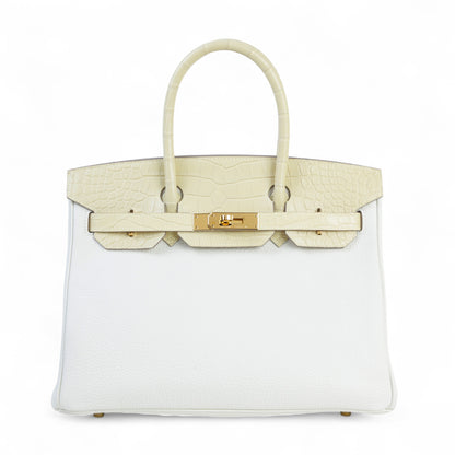 HERMÈS エルメス バーキン30 タッチ クロコダイル アリゲーター マット マッシュルーム バニラ