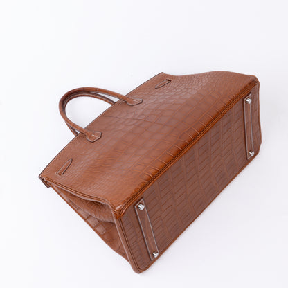 HERMÈS エルメス バーキン40 ゴールド クロコダイル アリゲーター マット
