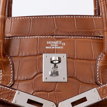 HERMÈS エルメス バーキン40 ゴールド クロコダイル アリゲーター マット