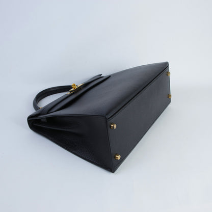 HERMÈS Hermès Kelly 32 Sellier Noir with Gold Hardware