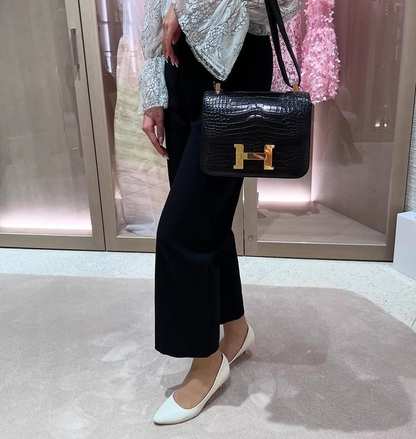 HERMÈS エルメス コンスタンス24 ブラック クロコダイル アリゲーター マット