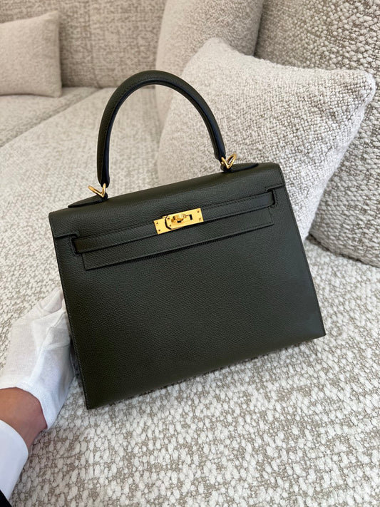 HERMÈS エルメス ケリー25 セリエ ヴェールグリス