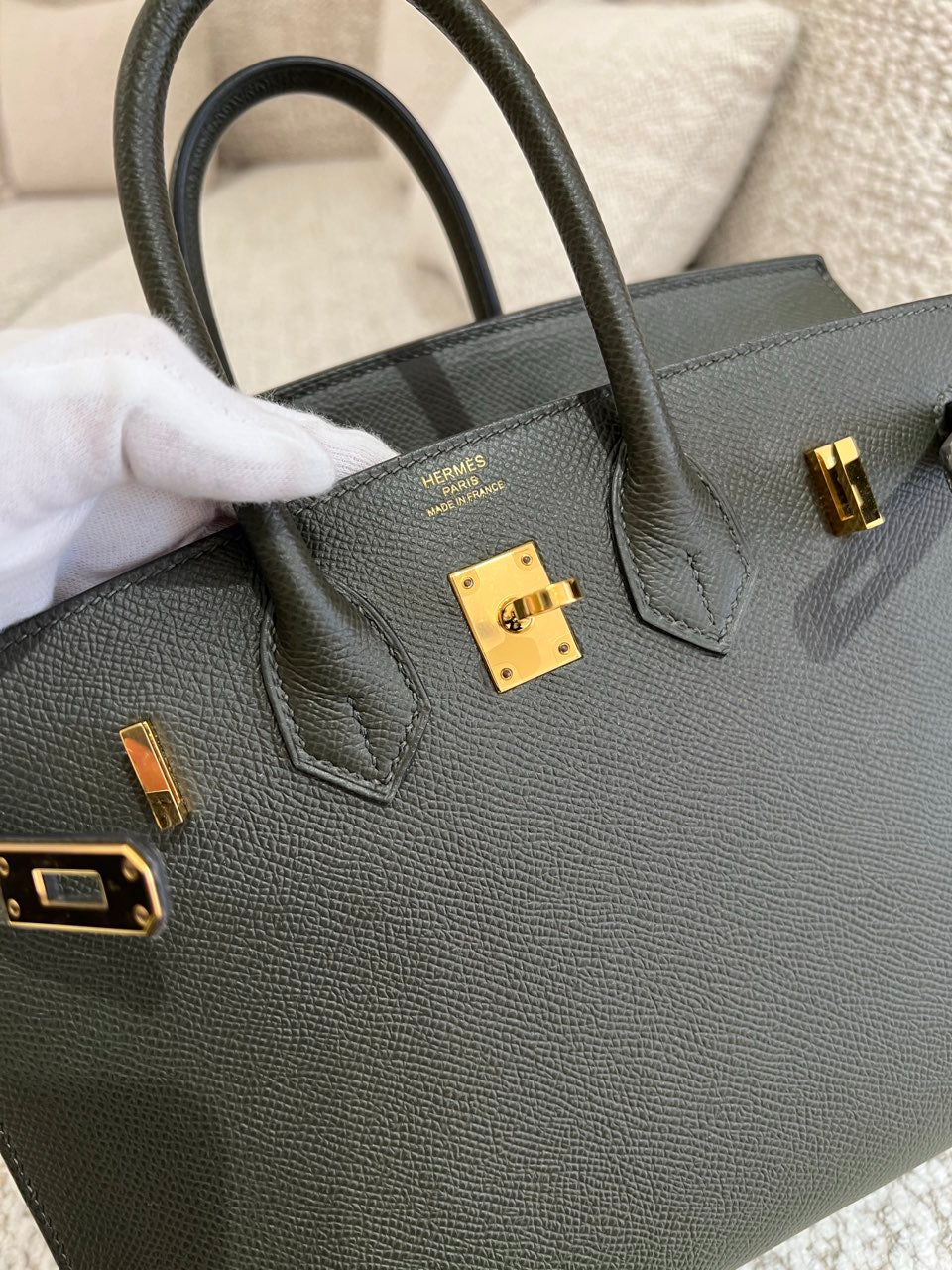 HERMÈS エルメス バーキン25 セリエ ヴェールグリス