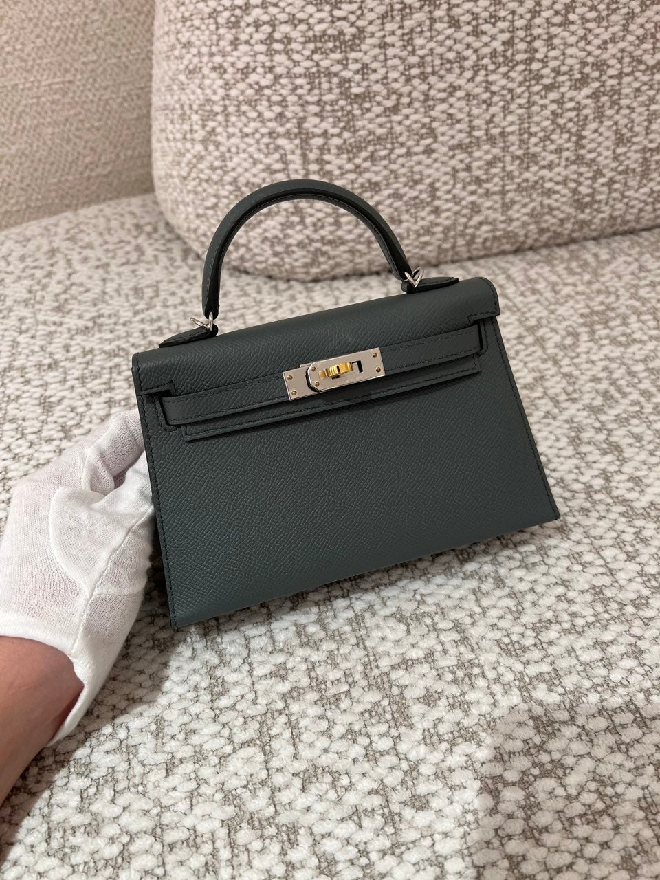 HERMÈS エルメス ミニケリー2 ヴェール アマンド