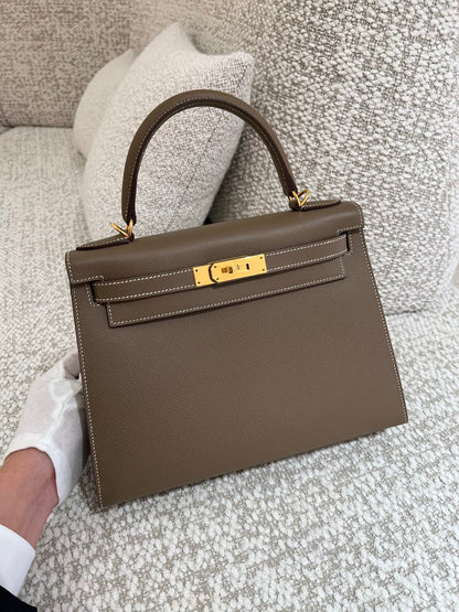 HERMÈS エルメス ケリー28 セリエ エトゥープ