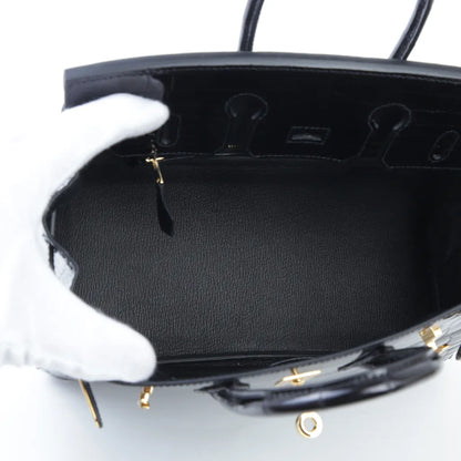 HERMÈS Hermes Birkin 25 Black Crocodile Niloticus Lise 