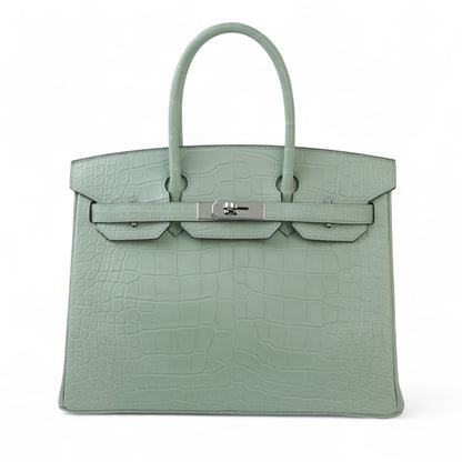 HERMÈS エルメス バーキン30 ヴェール デュー クロコダイル アリゲーター マット