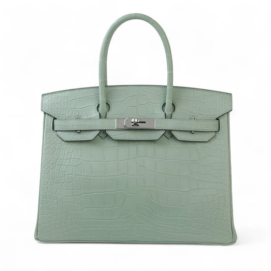 HERMÈS エルメス バーキン30 ヴェール デュー クロコダイル アリゲーター マット