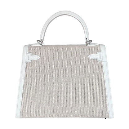 HERMÈS エルメス ケリー25 セリエ ホワイト キャンバス