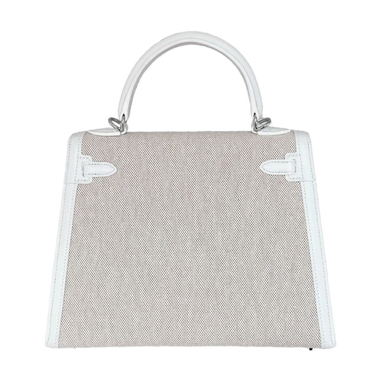 HERMÈS エルメス ケリー25 セリエ ホワイト キャンバス