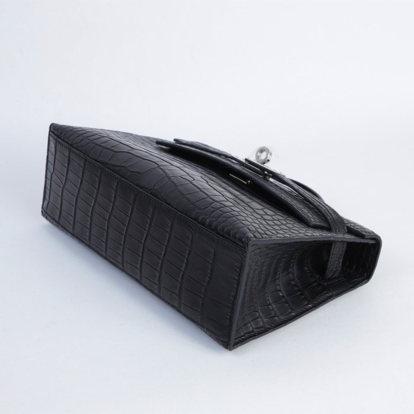 HERMÈS エルメス ポシェットケリー ブラック クロコダイル アリゲーター マット