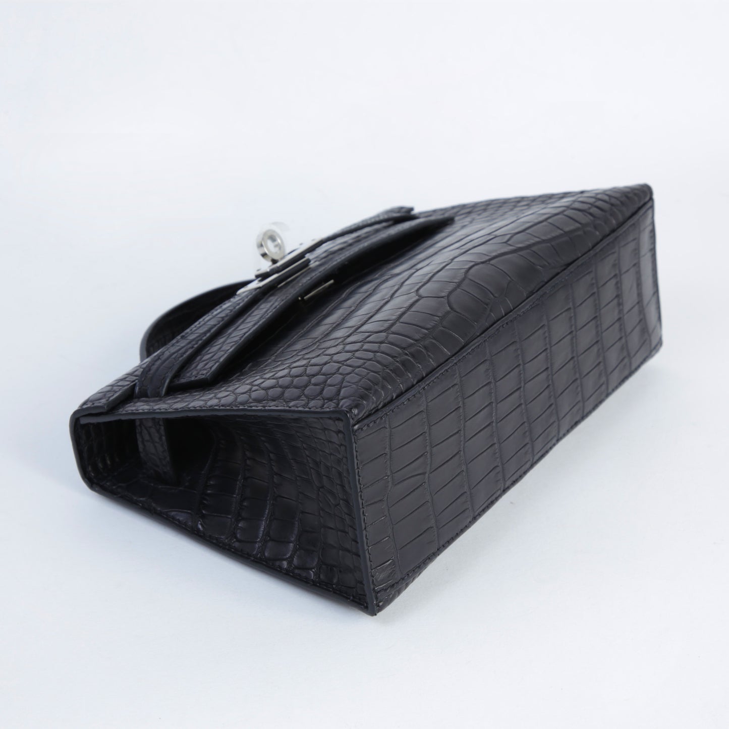 HERMÈS エルメス ポシェットケリー ブラック クロコダイル アリゲーター マット