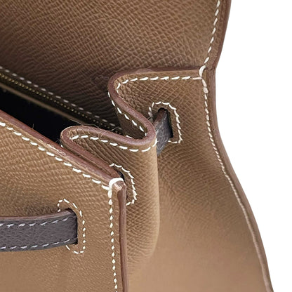 HERMÈS エルメス ケリー25 セリエ エトゥープ ブラック グリメイヤー