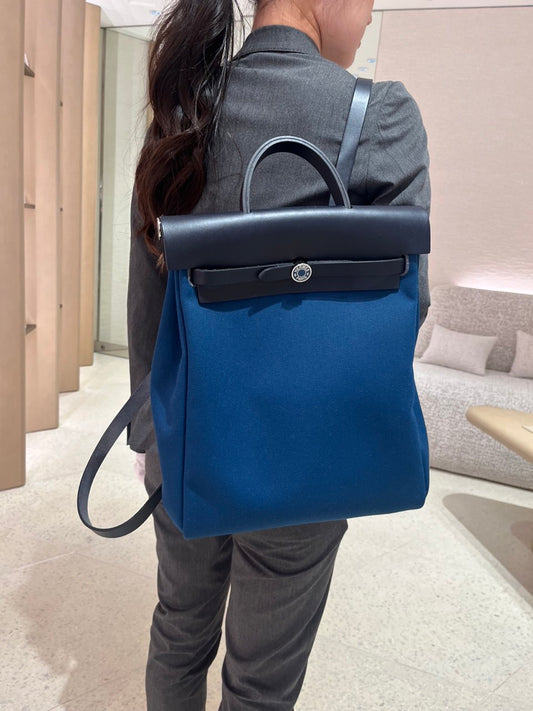 HERMÈS エルメス エールバッグ ジップ アド PM アズール ブルーアンクル