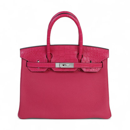 HERMÈS Hermes Birkin 30 Touch Framboise Crocodile Alligator Matte
