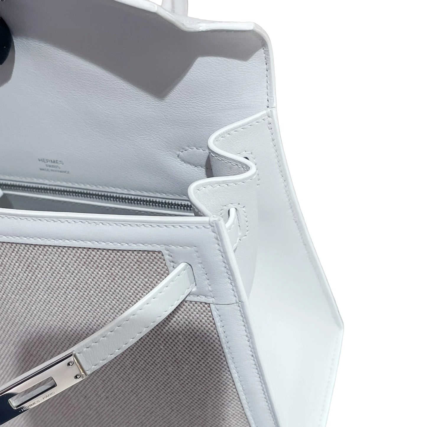 HERMÈS エルメス ケリー25 セリエ ホワイト キャンバス