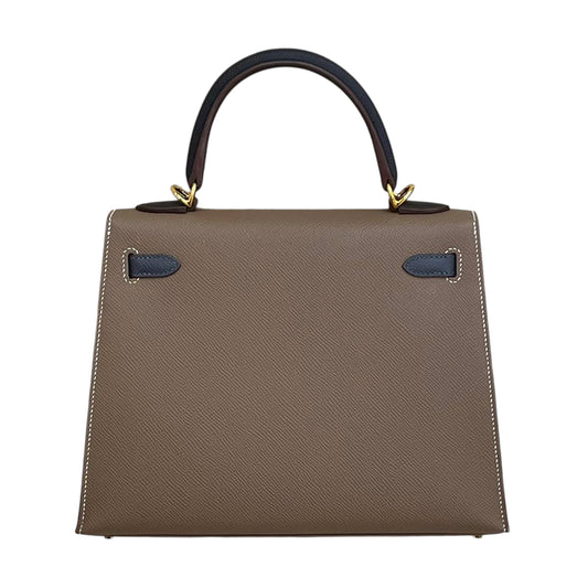 HERMÈS エルメス ケリー25 セリエ エトゥープ ブラック グリメイヤー