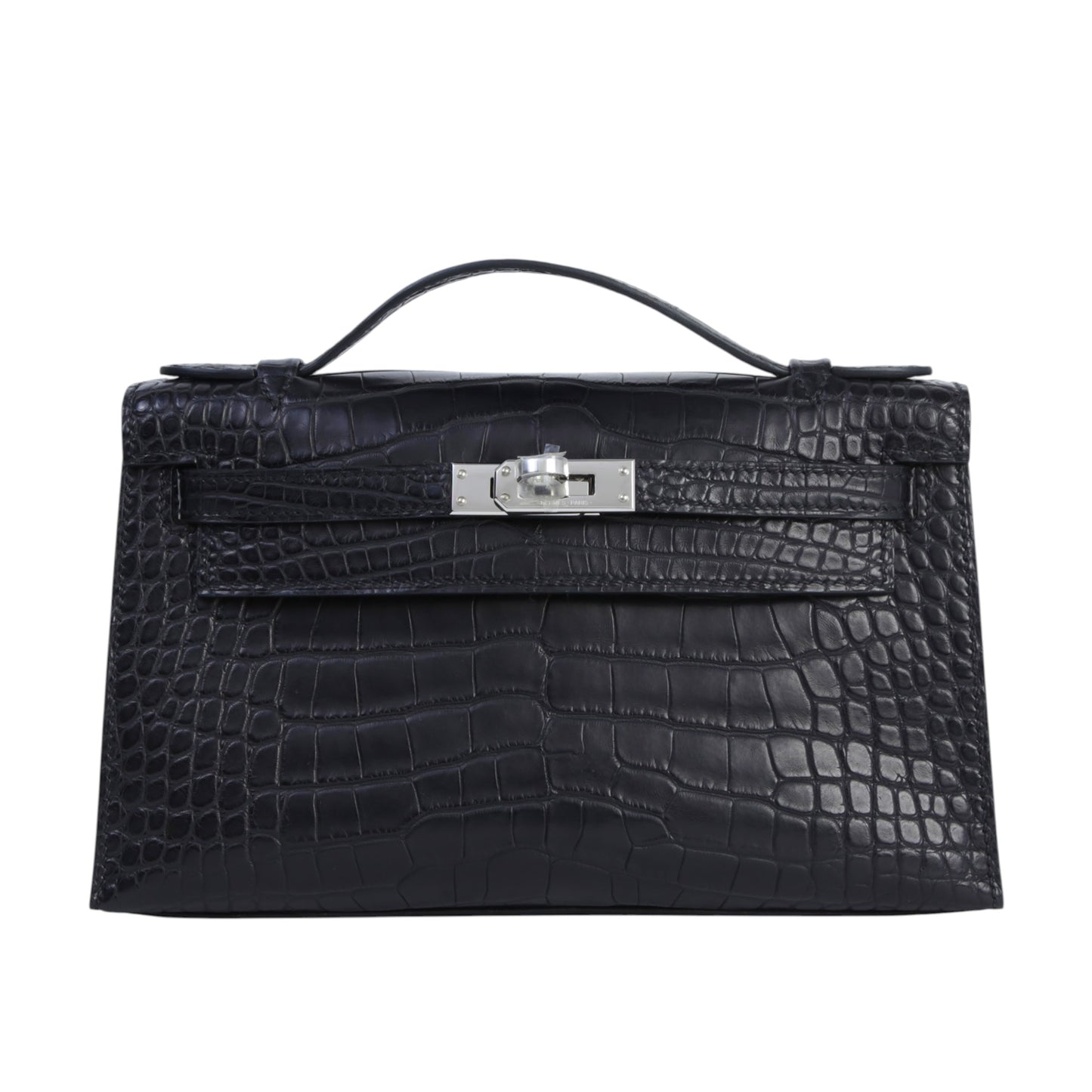 HERMÈS エルメス ポシェットケリー ブラック クロコダイル アリゲーター マット