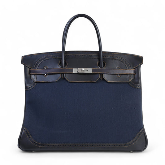 HERMÈS エルメス バーキン40 ギリーズ ネイビー ブラック