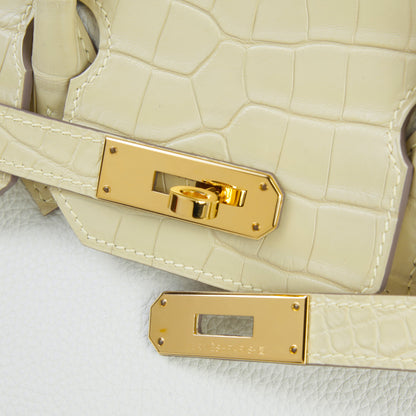 HERMÈS エルメス バーキン30 タッチ クロコダイル アリゲーター マット マッシュルーム バニラ
