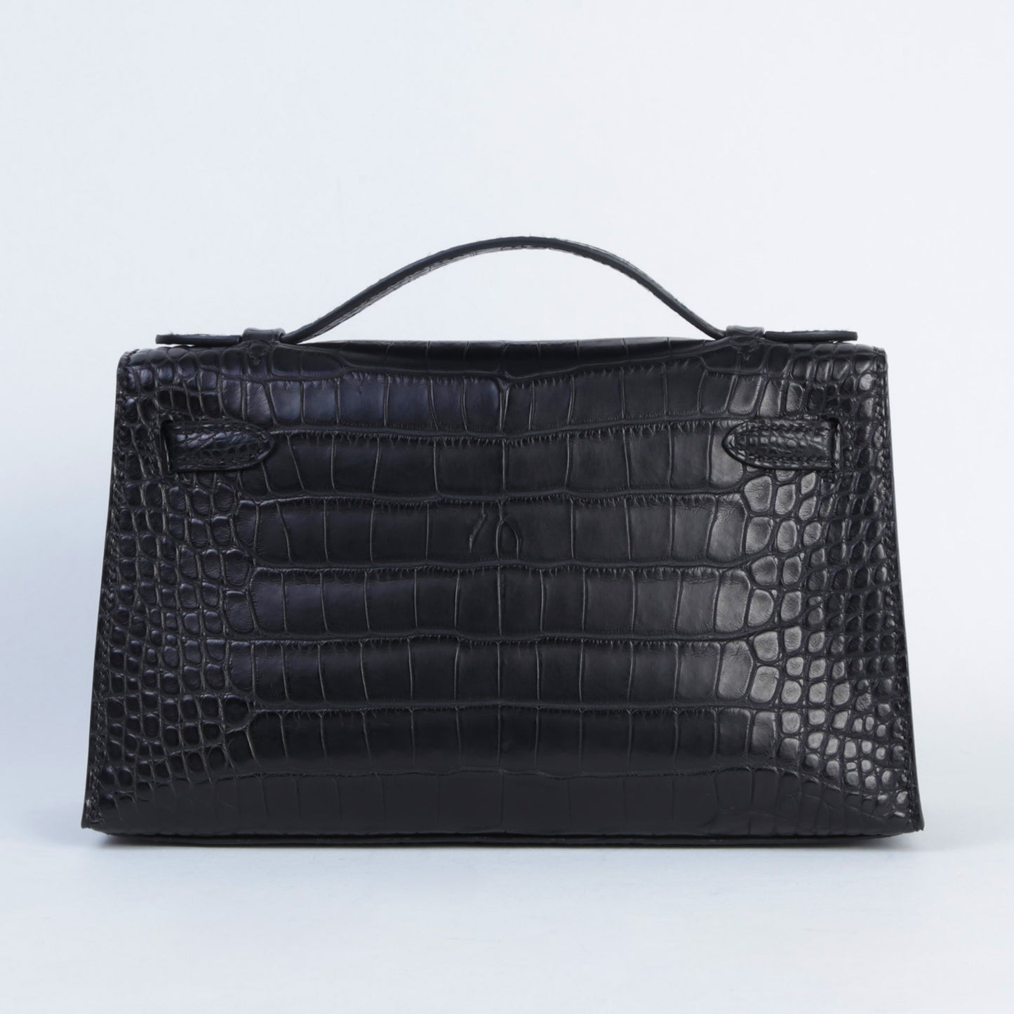 HERMÈS エルメス ポシェットケリー ブラック クロコダイル アリゲーター マット