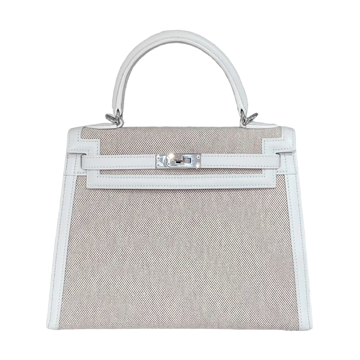 HERMÈS エルメス ケリー25 セリエ ホワイト キャンバス