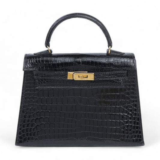 HERMÈS エルメス ミニミニケリー ブラック クロコダイル ポロサス リセ