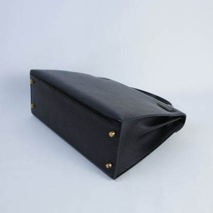 HERMÈS Hermès Kelly 32 Sellier Noir with Gold Hardware