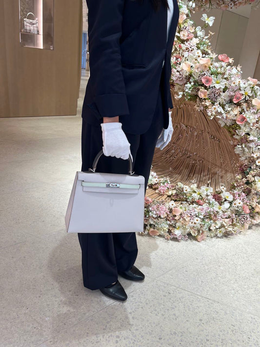 HERMÈS エルメス ケリー25  セリエ グラファイト グリスパル ヴェールフィズ