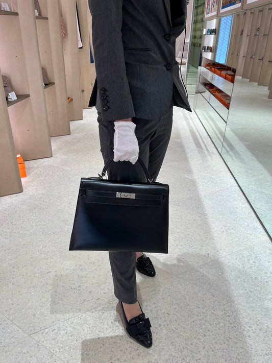 HERMÈS エルメス ケリー32 セリエ ブラック ルテニウム金具 AB