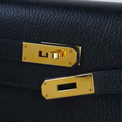 HERMÈS Hermès Kelly 32 Sellier Noir with Gold Hardware