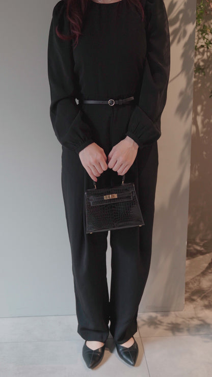 HERMÈS Hermes Mini Kelly Black Crocodile Porosus 