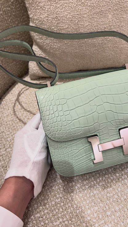 HERMÈS エルメス コンスタンス3 ミニ ヴェール・デュー クロコダイル アリゲーター マット